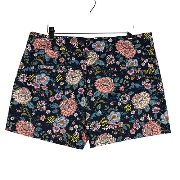 LOFT Ann Taylor The Riviera Short Floral Print Navy Pink Casual Shorts - 10 - Picture 3 of 6